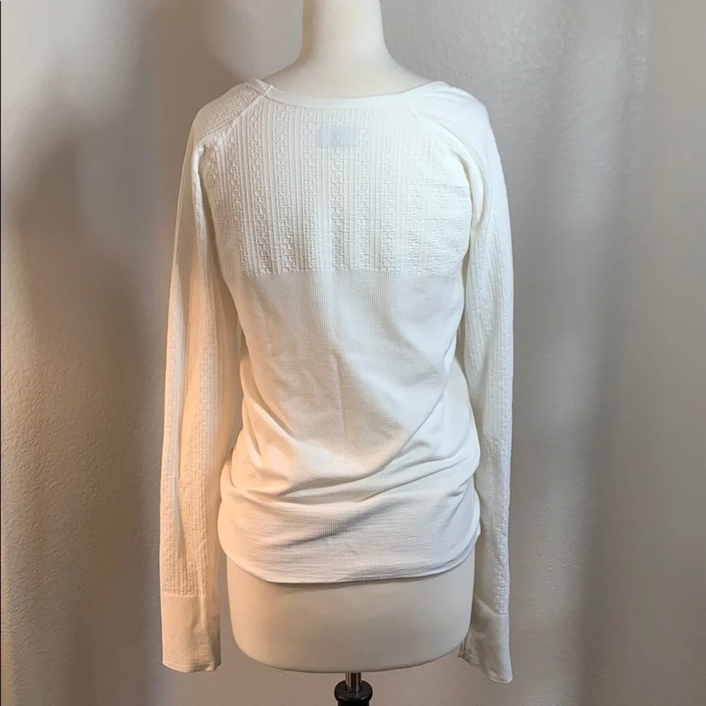 bright white athleta long sleeve top size LG - Picture 5 of 7